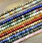 4x6mm Faceted Natural GemStone Rondelle Spacer Loose Beads Strand 15.5"
