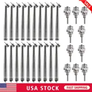 1-10 Dental 45° Angle Turbine High Speed Surgical Handpiece 2/4Hole os