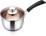 LIANYU 1QT Saucepan with Lid, 1 Quart Stainless Steel Saucepan, Small 1