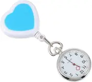 [Holibanna] 1pc Pocket Watch Sports Wristwatches Fob Watch Hiking Watch Stopwatch Lapel Watch Nurse Badge Scrub Retractable Chest Watch for Women Digital Carabiner Nurse Watch Glass Blue