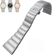 [KLVN] 15mm 17mm 18mm 23mm 25mm Concave Shape Stainless Steel Watchband Fit for Omega Constellation Silver Watch Strap Solid Bracelets