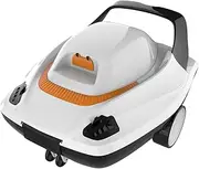 YASHINE Cordless Robotic Pool Cleaner, 80Mins Automatic Pool Vacuum with Self-Parking, Ideal for Above Ground Flat Pools up to 40Feet/860 Sq.ft, Black