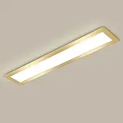 TONFON Gold Rectangle Iron Art Ceiling Lamp Long Strip Acrylic Ceiling Light Semi Flush Mount Ceiling Light Fixture for Living Room Bedroom Dining Room Kitchen Study Room Corridor Chandelier(60cm)