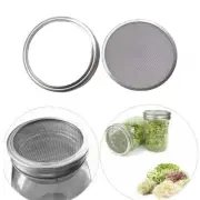 3x Seeds Sprouting Stainless Steel Mesh Aluminum Cover For Wide Mouth Jar Lid