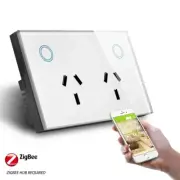 Zigbee AU Smart Wall Socket Electrical Plug Outlet Power Monitoring Touch Sensor