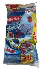 Vileda SuperMocio XL 3 Action Microfibre Mop Replacement Head Refill Twin Pack