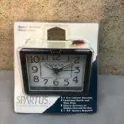 NEW Spartus Quartz Bedside Analog Alarm Clock Luminous Hands 186361 SEALED