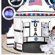 Cozy Kids Play Tent with Blast-Off Sounds & LED Lights - Space Adventure Gear