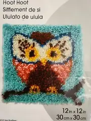 NEW Wonderart Owl Latch Hook Kit 426112 Hoot Hoot Colorful Cute 12x12 New in box