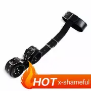 PU Leather Wrist cuffs Neck collar Hand Cuffs Slavers Restraint Binding harness