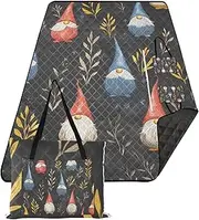 sanluoli Park BlanketWater ResistantParkLawn Blanketfor Adults Picnic ItemsCartoon Gnomes Cute