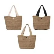 Practical Straw Bag Bohemian Handbag Lunch Bag for Carrying