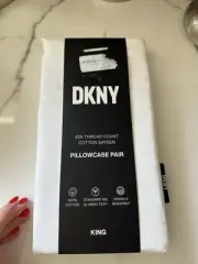 DKNY 425 THREAD COUNT COTTON SATEEN PILLOWCASE PAIR