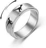 OIDIMS Dinosaur Fidget Rings for Women Men Stainless Steel Spinner Ring Stress Relieving Anxiety Ring Jurassic Dinosaurs Rotate Freely Finger Band for Girl Boy Punk Jewelry Gift Christmas Birthday