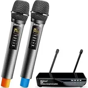 Bietrun Wireless Microphone with Echo, Treble, Bass & Bluetooth, 160 FT Range, UHF Portable Dual Handheld Karaoke Dynamic Microphone System, for Karaoke Machine, Party Singing, Wedding, Amp, PA System