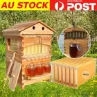 7 Upgraded Auto Shedding Honey Frame +Wooden Bee Hive House Comb Beehive Box Kit