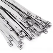 100 Pcs 11.8 Inch Stainless Steel Zip Ties Multi-Purpose Self Locking Wire Ties