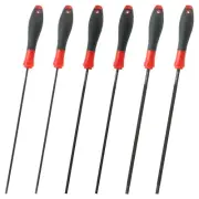 6Pcs Chainsaw Chain Sharpening File 3.2mm/4mm/5.5mm with Black Steel Sharpener