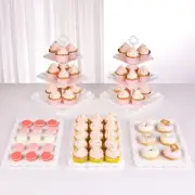 NWK 5 Piece Cake Stand Set with 2 x Large 3-Tier Cupcake Stands, 3 x Appetize...