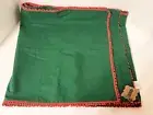 Mud Pie Christmas Holiday Table Runner Green w/ Red Pom Poms 70" x 18.5"