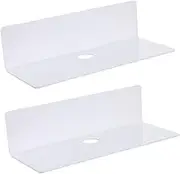 Yardenfun 2pcs Wall Speaker Rack Storage Shelf Wall Mounted Organizer for Clocks Speakers Decorative Items Easy to Install Space Saving for Home Use