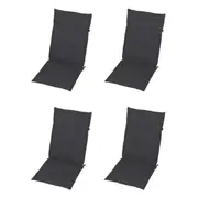 4pc Garden Chair Cushions Patio Seat Pad Long High Back 50cm Home Decor Charcoal