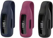 HEYUS 3 Pack Clip Case Replacement for Fitbit ace 3/Inspire 3/2, Soft Silicone Comfortable All Around Protection Cover Holder Accessory for Fitbit Smartwatch - Black+Blue+Red