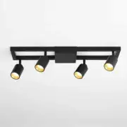 Vidalite Black Modern LED Track Light w/ 4 Rotating Gimbal Heads 28W 3000K