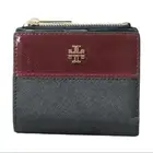 【NEW】Tory Burch Emerson Tri-Color Mixed-Materials Mini Wallet Zip Coin Pouch