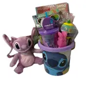 Disney Lilo & Stitch Girls Easter Basket W/ Plush Toys Candy Coloring Much More