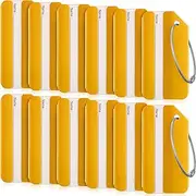 [Weewooday] 12 Pieces Luggage Tags Business Card Holder Aluminum Metal Travel ID Bag Tag for Suitcases Travel Luggage Baggage Identifier (Gold)