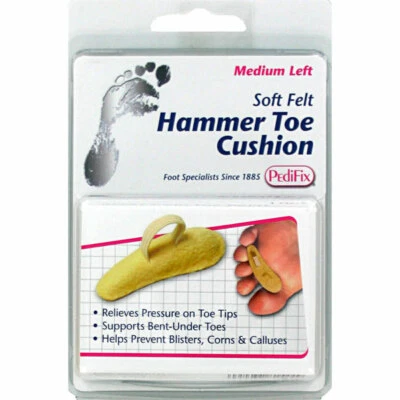 New PediFix Hammer Toe Cushion Felt Supports Bent-under Toes Reliever Pressure