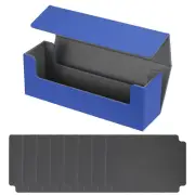 Card Storage Box for Trading Card, 400 + with 6 Divider Fit, Blue/Grey