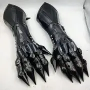 Medieval Arm Gauntlets Gloves Steel Finger Armor SCA LARP Combat Warrior Costume