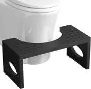 Bamboo Toilet Stool Black Foldable Poop Stool Bathroom Step Stool Romguar Craft