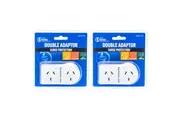 2PK The Brute Power Co Flat Left Double Plug Surge Protector Socket Adaptor