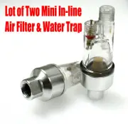 LOT 2 Airbrush In-Line Mini Air Filter Water Trap Separator 1/8" Fitting Spray