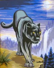 "Panther" Printed Needlepoint Tapestry Canvas 11456