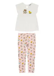 Moschino Kids Printed Stretch-cotton top and Leggings set - Pink - 6/9M (6 Months) 6/9M (6 months)
