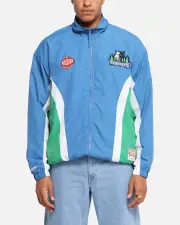 [MITCHELL & NESS] Mitchell & Ness Minnesota Timberwolves Nylon Track Jacket Blue/green - Size M M Blue/Green
