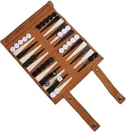 Travel Backgammon Set, Roll Up Backgammon Set 2 Players, Portable Chess Set, Microfiber Backgammon Travel Set with Backgammon Pieces, Strategy Board Game Set for Family, Kids, Adults, Game Night