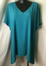 AUTOGRAPH OCEAN TEAL "V BACK" TUNIC TOP SZ 28-NEW STOCK AUTOGRAPH