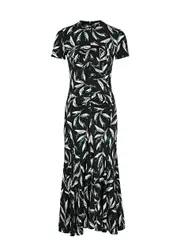 Rabanne Floral-print Stretch-jersey Midi Dress - Black - 44 (UK16 / XL) 44 (UK16 / XL)
