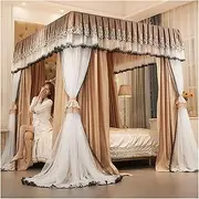 Bed Canopy Mosquito Net for Double Bed, 4-Post Rail Bed Canopy, 360° Wrapped Bed Curtain Mosquito Net (Size : 150x200x210cm)
