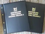VST AUSTRALIAN 2 Volume DECIMAL COIN ALBUMS 1966 to 2023 with MINTAGES PRINTED