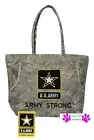 EMBROIDERED USA US ARMY STRONG CAMO STAR CANVAS TOTE BAG-Beach Shopping