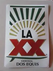 NEW Dos Equis XX La Cerveza Metal Beer Bar Tin Tacker Sign Man Cave Kegerator