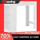 bar table white engineered wood 3-layer shelf 110x50x103 cm 0211