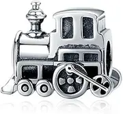 [LES FOLIES DI PAOLA GRIECO] 925 Silver Locomotive Train Train Railcar Charm - Les Folies - Fits Pandora Sterling Silver Cubic Zirconia, Sterling Silver, Cubic Zirconia