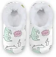 [Caihoyu] Slippers for Kids Girls Boys Coral Fleece Non-Slip Lightweight House Shoes Bedroom Home Office Travel Yoga